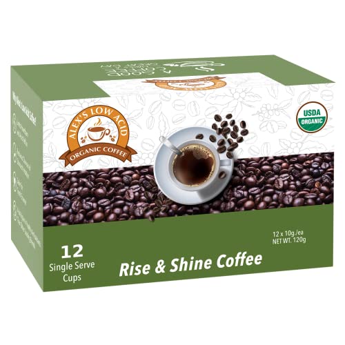 Alex's Low Acid Organic Coffee K-Cups (12 Servings) - Rise & Shine