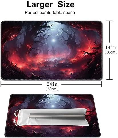 MTG Playmat Size 24x14in Free Storage Bags Non-Slip Backing Printing, Ideal for Card Game Enthusiasts TCG Playmat (No with Zone,Ashes of The Fallen)