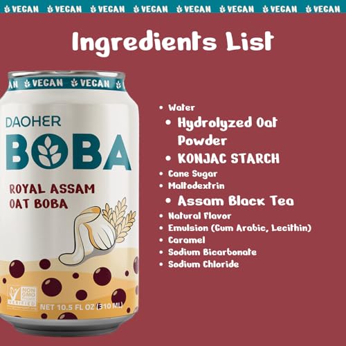 (Pack of 24) DaoHer Royal Assam Oat BOBA || No.1 Canned BOBA || Bubble Milk Tea Ready-To-Drink || Vegan
