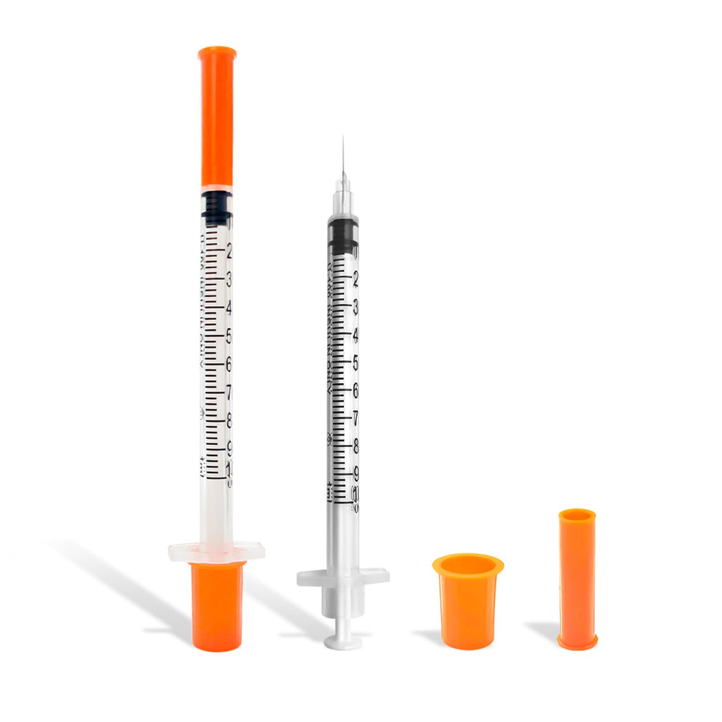 30 Pack U-100 1ml Syringes with Needle, 31G 5/16" 8mm 1cc Syringe