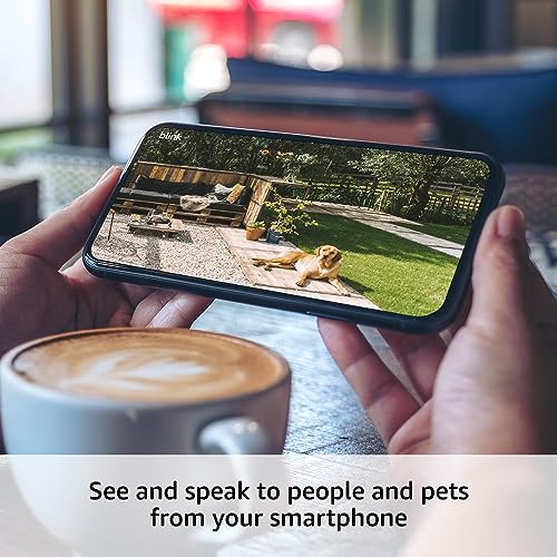 Blink Outdoor 4 (newest model), Wireless smart security camera, two-year battery, 1080p HD day and infrared night live view, two-way talk – 3 camera system