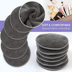 SUNLAND Reusable Makeup Remover Pads for Face,Eye,Lips 16 Pack Microfiber Face Cleansing Gloves Washable with Laundry Bag and Travel Bag Rounds Toner Pads (Round 3.15inchx16, Dark Grey)