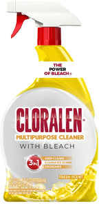 Cloralen All Purpose Cleaner with Bleach Spray - (8 Pack) 32 fl oz - Fresh Scent - 3-in-1 Multipurpose Cleaner Spray - Deep Cleans, Eliminates Stains & Degreases