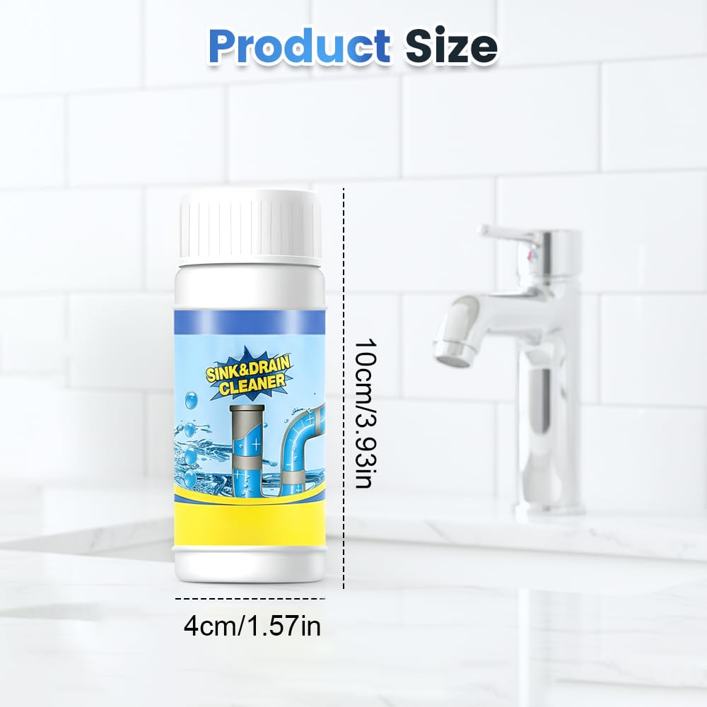 2026 New Multi-functional Sink & Drain Cleaner Powder, Quick Foaming Heavy Duty Clog Remover for Kitchen, Bathroom, Shower & Sewer Drains (1PC)