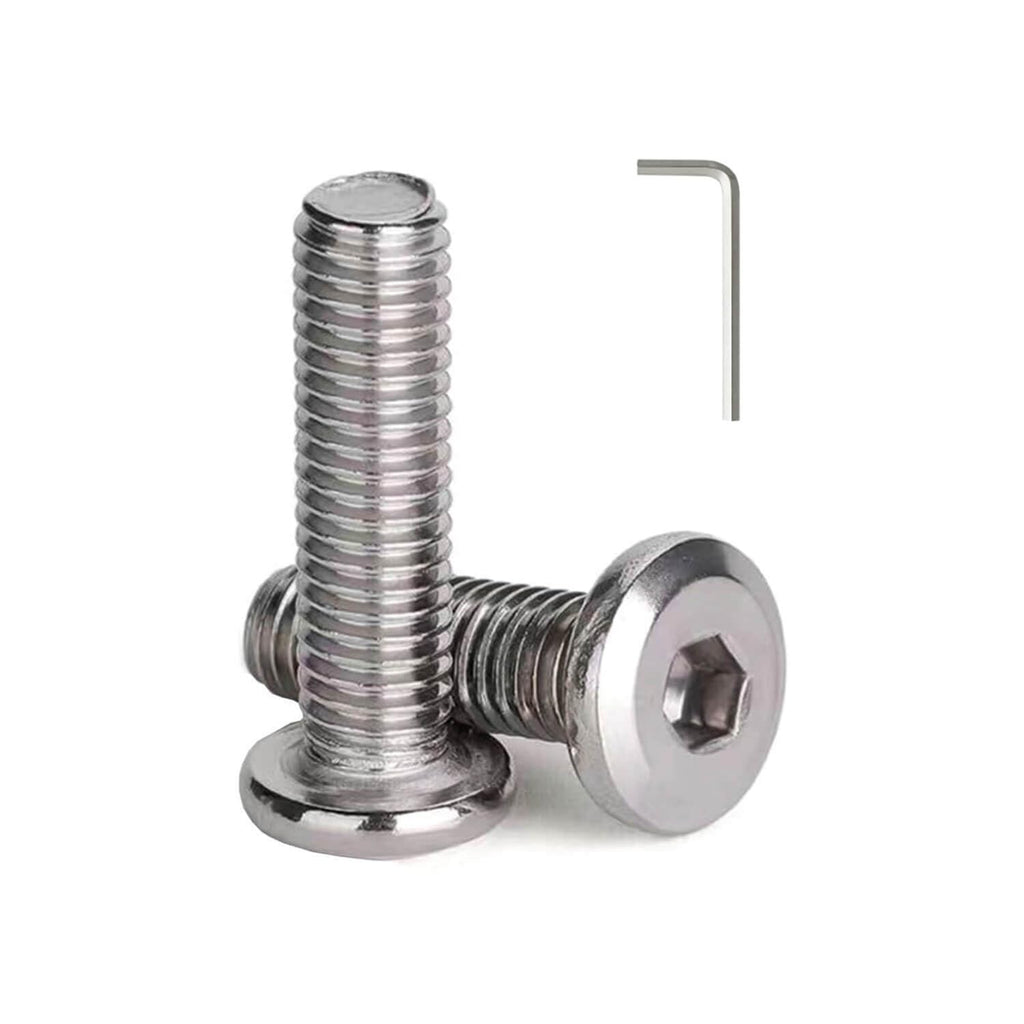 M8 x 90mm (10 Pack) Metric Flat Head Hex Socket Cap Screws Bolts, 304 Stainless Steel 18-8, Hex Drive, Bright Finish, Fully Machine Thread