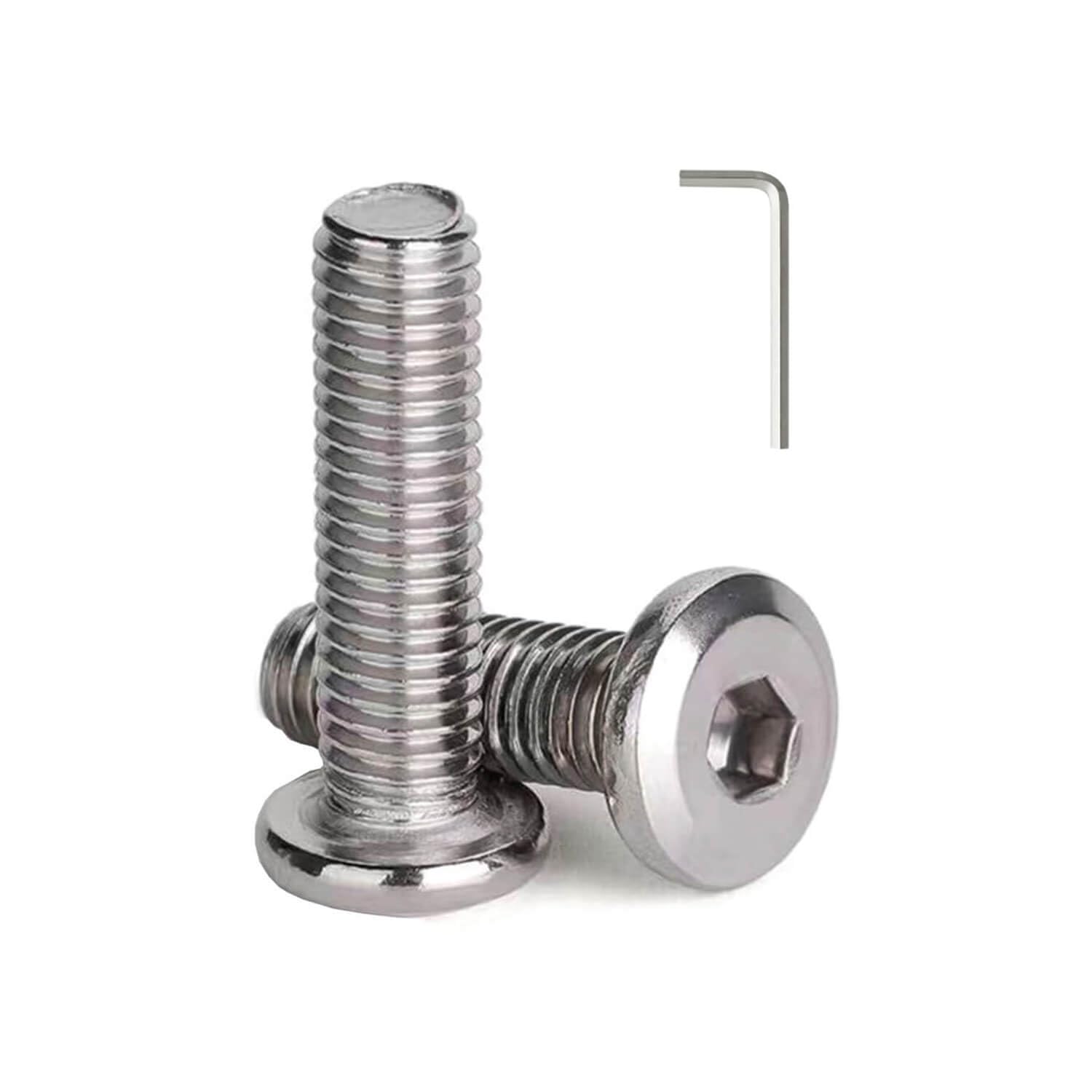 M8 x 90mm (10 Pack) Metric Flat Head Hex Socket Cap Screws Bolts, 304 Stainless Steel 18-8, Hex Drive, Bright Finish, Fully Machine Thread