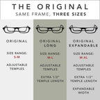Clic Magnetic Reading Glasses for Men or Women, Computer Readers, Original Long (M-L, Black, 2.00 Magnification)