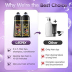 leorx Hair Dye shampoo 3 In 1, Dark Wine Red Instant Herbal Hair Color Shampoo Cover Gray Hair For Women&Men - Color Your Hair with Ease - Tintes Para El Cabello Profesional