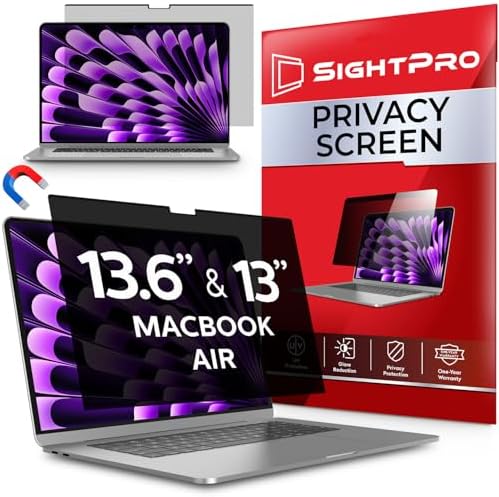 Magnetic Privacy Screen for MacBook Air 13 & 13.6 Inch (2022-2025, M2, M3, M4) Removable Laptop Privacy Filter Shield and Protector