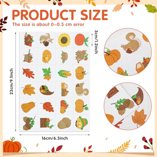 Landhoow 240 Pcs Fall Tattoos Temporary Autumn Glitter Face Tattoos Cool Body Sticker Costume Accessory Tattoos Party Favor
