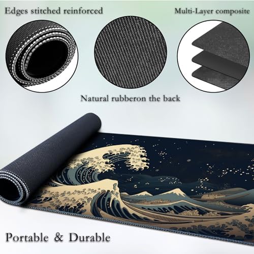 MTG Magic TCG Playmat - Rubber Play Mat With Smooth Surface for Trading Card and Battle Games - Tabletop Inked Game Mat, Retro Waves