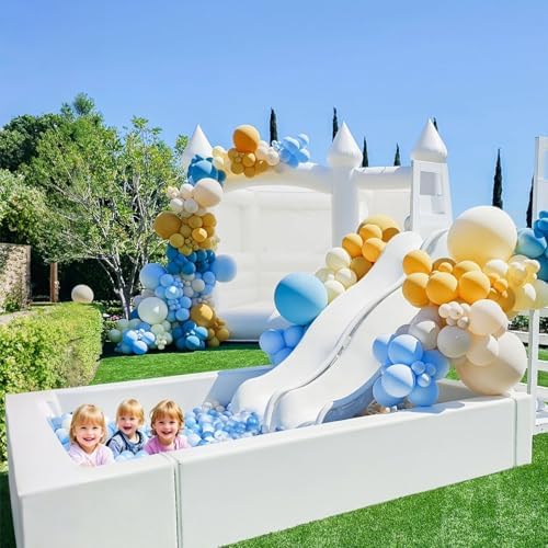GOGOSO Ball Pit Balls for Toddler, Baby Plastic Playballs Kids Soft Pastel Pelotas Non-Toxic BPA-Free Pearl Blue+Light Blue+White 1000 Balls