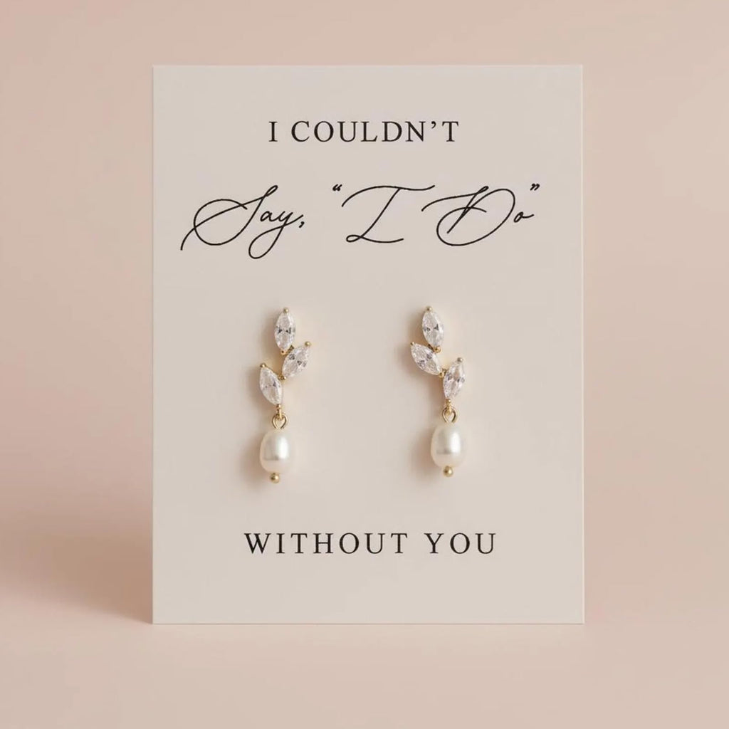 Bridesmaid Gifts Earrings Set of 4/6/8 Pearl Knot Earrings with Message Cards Bridesmaid Proposal Gifts Wedding Day Thank You Gift Bridesmaids Jewelry Set