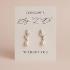 Bridesmaid Gifts Earrings Set of 4/6/8 Pearl Knot Earrings with Message Cards Bridesmaid Proposal Gifts Wedding Day Thank You Gift Bridesmaids Jewelry Set