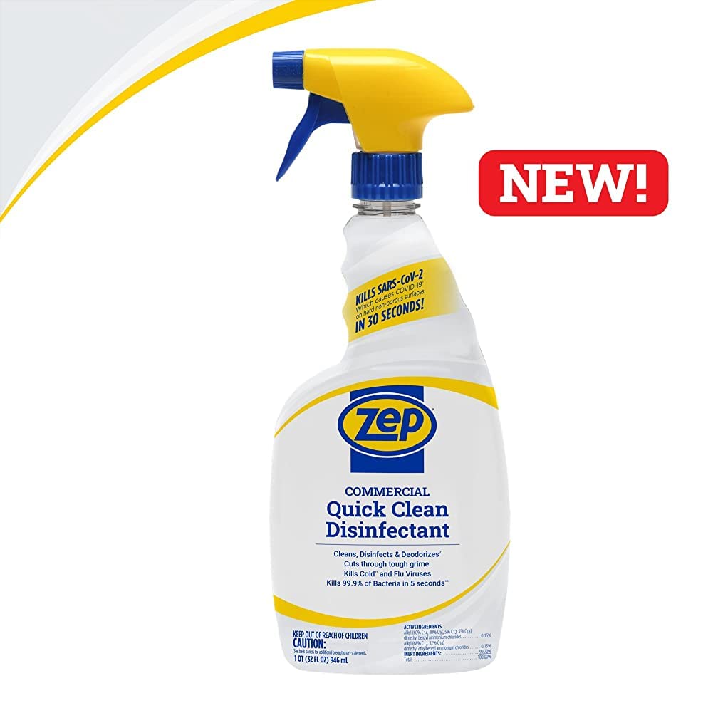 Zep Home Pro Commercial Quick Clean Disinfectant - 32 Fl. Oz. - R49806 - Pro Trusted Cleaning Power: Now in Refreshing Scents and Family Friendly Formulas (6)
