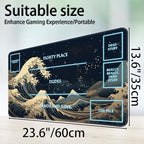 for MTG Game Playmat, for Magic TCG Rubber Play mat,Tabletop Card Playmats with Smooth Surface,Trading Card Inked Game Mat with White Zones,Battle Game,Retro Waves