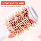 Hot Air Brush 4 in 1 Hair Dryer Brush，One Step Hair Dryer,Styler,Volumizer,Hair Curler,Negative Ion Anti-frizz Ceramic Titanium Barrel Hot Air Brush Hair Straightener Brush Pink White