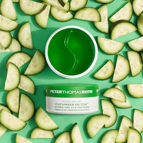 Peter Thomas Roth | Cucumber De-Tox Hydra-Gel Eye Patches | Soothing Under-Eye Patches for Puffiness, Dark Circles, Fine Lines and Wrinkles, 60 Count (Pack of 1)
