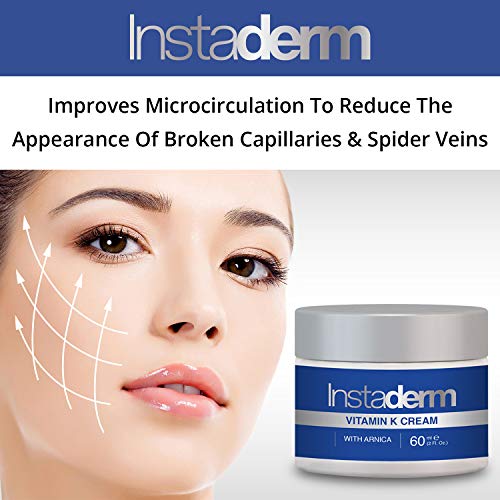 Vitamin K Cream- Bruise Healing Formula with Arnica. Dark Spot Moisturizer for Bruising, Spider Veins & Broken Capillaries. Repair Under Eye Dark Circles, Fine Lines, Puffiness, Wrinkles Face & Body.