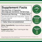 Prostate Support Supplement for Men's Health (120 Capsules) One Serving per Day for 30 Days Supports Prostate Function and Urinary Control (Saw Palmetto, Pumpkin Seed Oil, Selenium) by Double Wood
