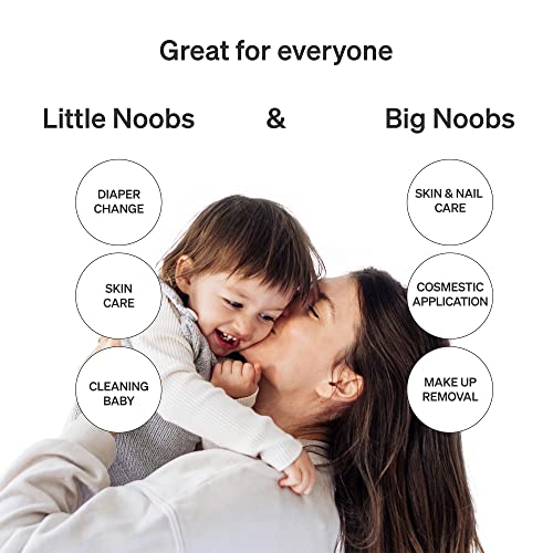 Baby Cotton Pads for Diaper Change by LoveNoobs, 360 Count, Ultra Soft 100% Organic Extra Large Cotton Pads for Baby Sensitive Skin, Lint-Free Premium Jumbo Size Cotton Pads, 100% Cotton Squares