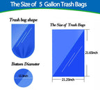 5 Gallon 80pcs (Fit 4.5-5.3 Gal) Small Clear Trash Bags Strong Garbage Bags, 18-20 Liter Bathroom Trash Can Bin Liners, Unscented Plastic Bags for Office, Waste Basket Liner, 4.5,5Gal-Clear