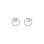 Swarovski Constella Stud Earrings, Round Cut, Clear, Rhodium Finished