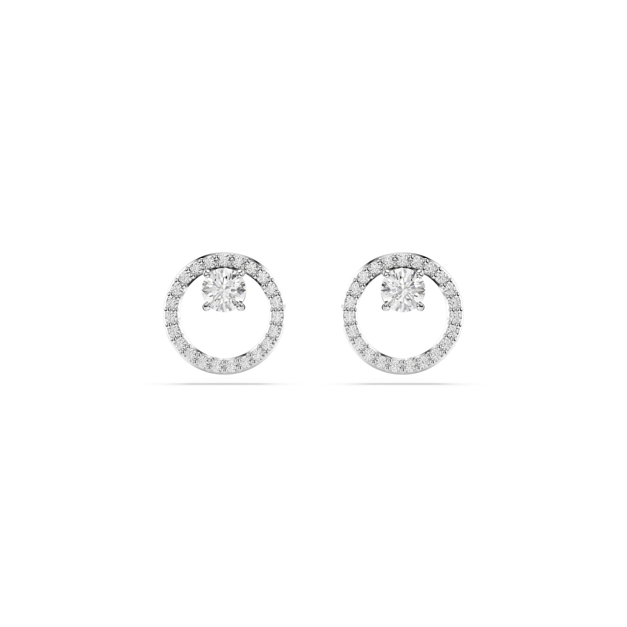 Swarovski Constella Stud Earrings, Round Cut, Clear, Rhodium Finished