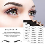 Maitys 12 Sheets 108 Pairs 4D Hair Like Waterproof Eyebrow Tattoos Stickers Temporary Transfer Brows Decal Peel off Fake Eyebrow Sticker Instant Authentic Brow Decal for Women(Vivid Style)