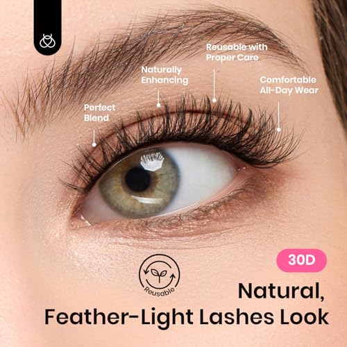 Beetles Lash Clusters 320pcs Individual Lashes 30D Natural Wispy Eyelash Clusters 8-16mm Cluster Eyelash Extensions D Curl False Eyelashes DIY Cluster Lashes (C028, 30D, 8-16mm)