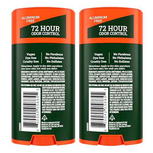 Mando Whole Body Deodorant For Men - Smooth Solid Stick - 72 Hour Odor Control - Aluminum Free, Baking Soda Free, Skin Safe - 2.6 Ounce (Pack of 2) - Clover Woods