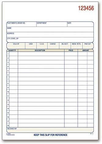 Adams Sales Order Book, 3-Part Carbonless, White/Canary/Pink, 5-9/16" x 8-7/16", 50 Sets (TC5805) (Pack of 2)