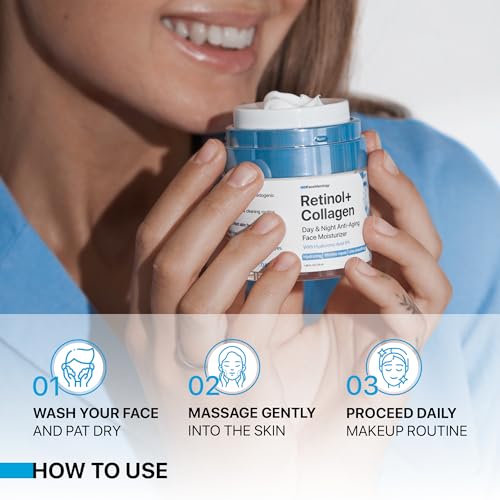 Face Moisturizer Retinol Cream - Men and Women Day & Night Neck Décolleté with Retinol, Collagen Hyaluronic Acid Hydrating Safe for All Skin Types