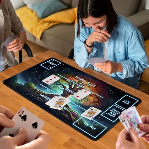 for MTG Game Playmat, for Magic TCG Rubber Play mat,Tabletop Card Playmats with Smooth Surface,Trading Card Inked Game Mat with White Zones,Battle Game,Galaxy Art Tree