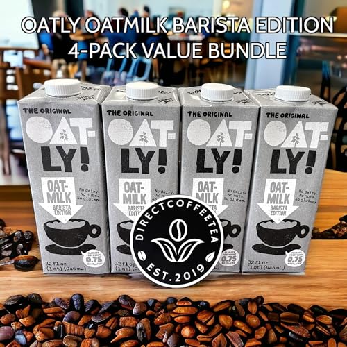 Direct Coffee Tea Est 2019 Oat Milk Value Bundle – Barista Edition, 4-Pack Non-Dairy Creamer for Coffee, Vegan, Dairy-Free & Gluten-Free, Includes Brand Sticker