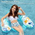 Jasonwell Inflatable Pool Float Chair - Pool Floaties Floating Pool Chair Lounge Floats for Swimming Pool Water Chair Pool Lounger with Cup Holder Pool Toy Party Floaty Adults