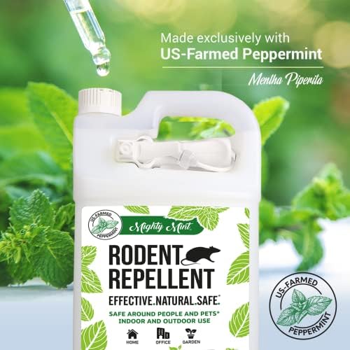 Mighty Mint Gallon (128 oz) Rodent Natural Peppermint Oil Spray with Cloth