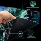 MTG Playmat TCG Playmat -Includes Storage Tube and 7 Dice-Experience Top-Tier Quality and Edge-Locking Waterproof and Non-Slip Mat! (playmat with Zones, 2-A Hero on a Horse)
