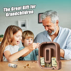 Summidate Wooden Letter Piggy Bank, Extra Thick Large Capacity Piggy Bank for Kids Boys Girls Toddler, Alphabet Q Money Bank| Coin Box Birthday, Christmas, Festival