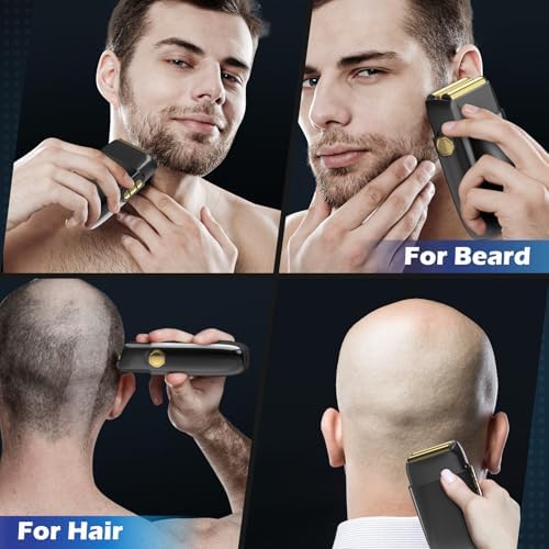 Electric Razor for Men Face, Bazivve Electric Shavers for Men, Foil Shaver with 3 Adjustable Speeds, Rechargeable Waterproof Close Shave Trimmer with LED Display for Face/Beard/Head Shavers (Black)