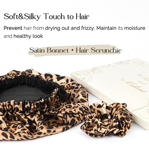 YANIBEST Double Layer Satin Bonnet Silk Bonnet Adjustable Hair Bonnet for Sleeping Hair Bonnets for Women Curly Natural Hair