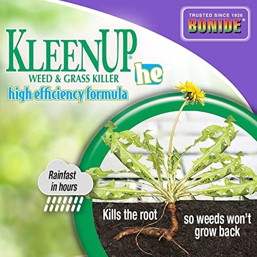 Bonide KleenUP Weed & Grass Killer High Efficiency Formula, 128 oz Concentrate, Fast-Acting Formula Kills Weeds & Roots