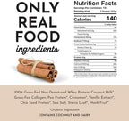 Just Ingredients Protein Powder | Snickerdoodle Protein Powder Made With 100% Grass Fed, Non Denatured Whey | Four Different Protein Sources | Organic Whole Food Ingredients | 15 Serving | 22g protein