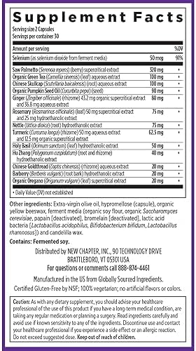 New Chapter Prostate Supplement Zyflamend Prostate with Saw Palmetto + Pumpkin Seed Oil + Turmeric for Prostate Health Vegetarian Capsule, 60 Count