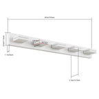 SineRise LED Modern Bathroom Vanity Light Fixtures (5-Light, 40-Inch), Matte White Modern Acrylic Bathroom Wall Lighting Fixtures Over Mirror (Cool White 6000K)