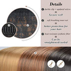 BARSDAR Straight Ponytail Extension - 24 Inch Long Straight Wrap Around Ponytail for Women Clip in Ponytail Extensions Synthetic Brown Pony Tails Hairpieces Daily - Darkest Brown mix Auburn