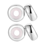 LAMOONY Clip Stopper Charms Sterling Silver Rondelle Spacer Bead for Bracelets (Silver) (Silver-4pcs)