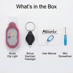 ALONEFIRE LED Flashlights Clip on Flashlight Night Safely Nursing Night Light Hands Free Strong Magnetic to Grip Clothing with a Keychain Flashlight for Walking Running Sports Emergency (Red)