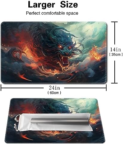 MTG Playmat Size 24x14in Free Storage Bags Non-Slip Backing, Ideal for Card Game Enthusiasts TCG Playmat (DBT3-Rebellion-No with Zone)