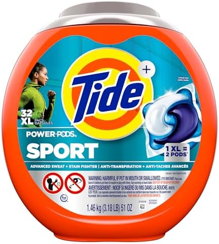 Tide Power Pods Laundry Detergent Pacs with Febreze Sport, 32 Count, Febreze Freshness with Sport Odor Defense